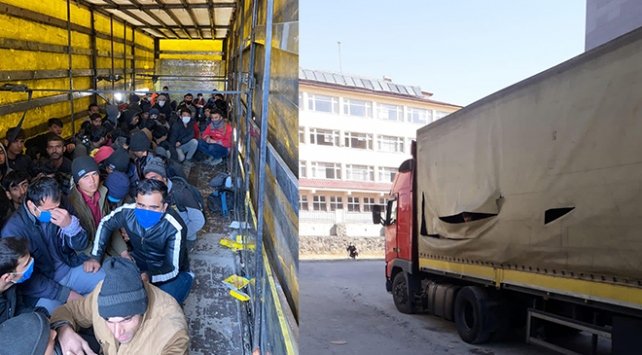 Sahte gümrük mührü ile kapatılan tırdan 210 düzensiz göçmen çıktı