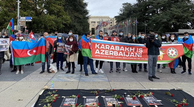 Ermenistan’ın sivillere saldırıları Cenevre’de protesto edildi