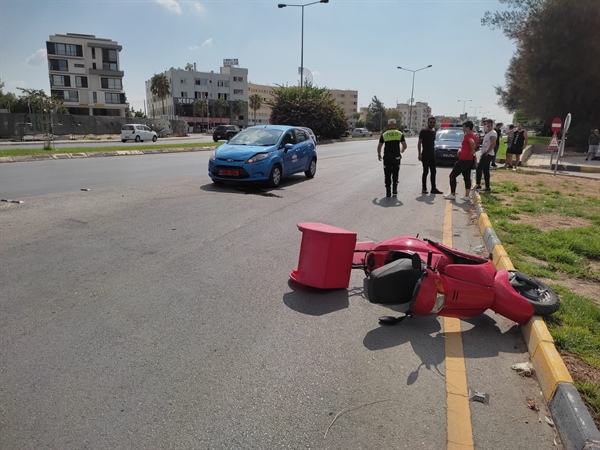 Gönyeli’deki trafik kazasında motosiklet sürücüsü ağır yaralandı