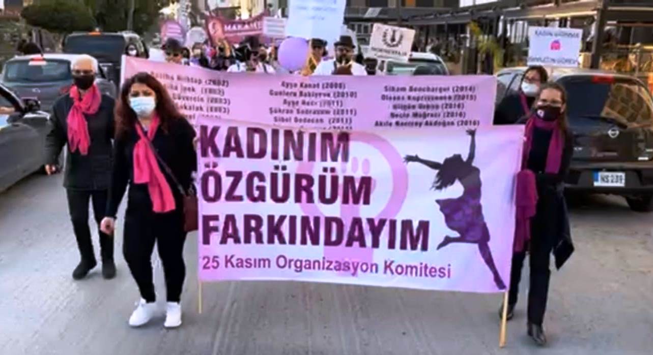 Kadına yönelik şiddete dikkat çekmek için KKTC’de de etkinlikler düzenlendi