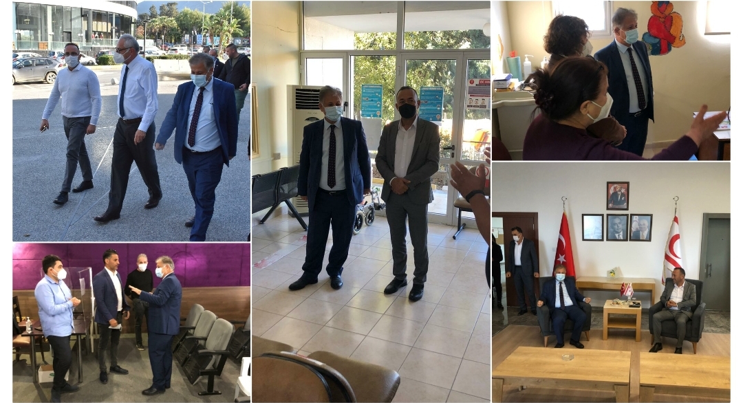 Bakan Pilli, Girne Bölgesi’nde sağlık merkezleri ve belediyeleri ziyaret etti