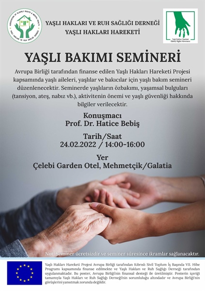 Yaşlı Bakım Semineri düzenlenecek