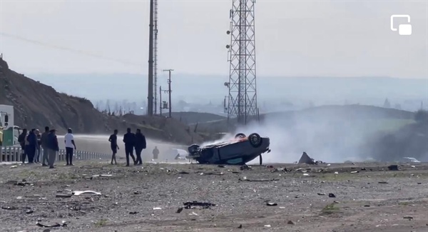 Lefkoşa’daki kazada araç takla  attı ve alev aldı