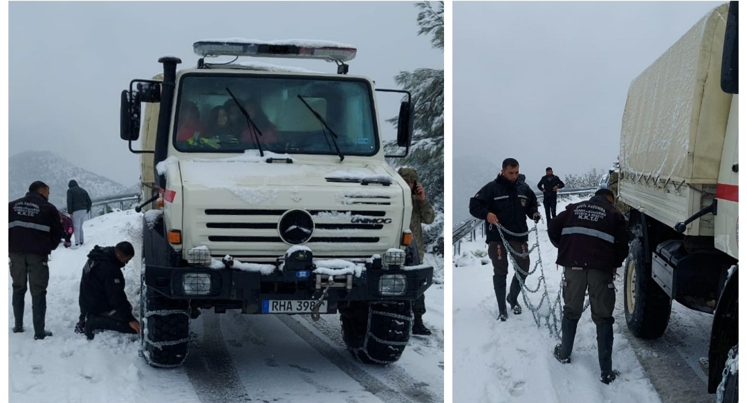 Sivil Savunma Teşkilatı Başkanlığı Arama Kurtarma ekipleri araçlarında mahsur kalan kişileri kurtarma faaliyetinde bulundu