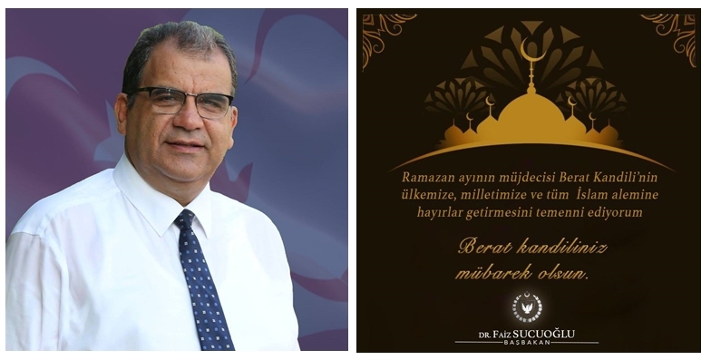 Başbakan Sucuoğlu, Berat Kandili’ni kutladı