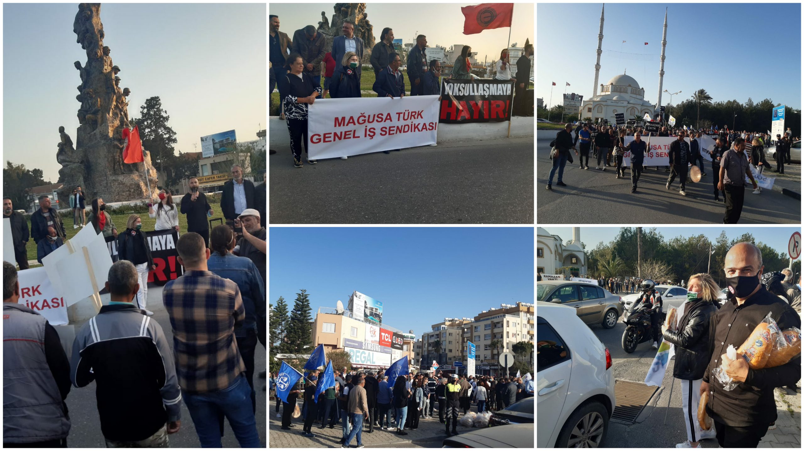 Sendikal Platforma bağlı örgütler Gazimağusa’da eylem yaptı