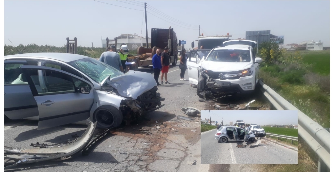 İskele-Ercan anayolunda trafik kazası!