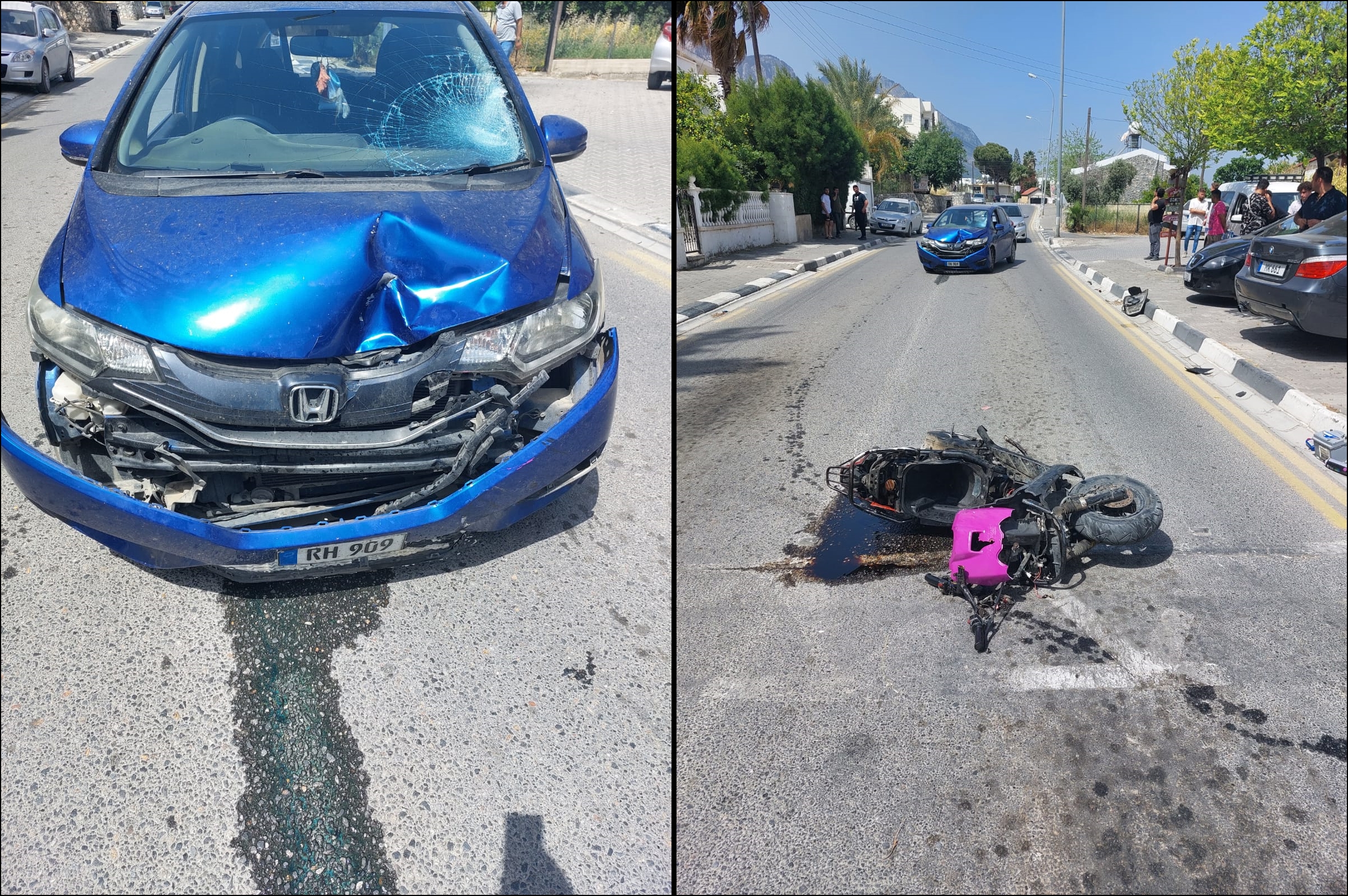 Alsancak’ta kaza! Motosiklet sürücüsü yaralandı