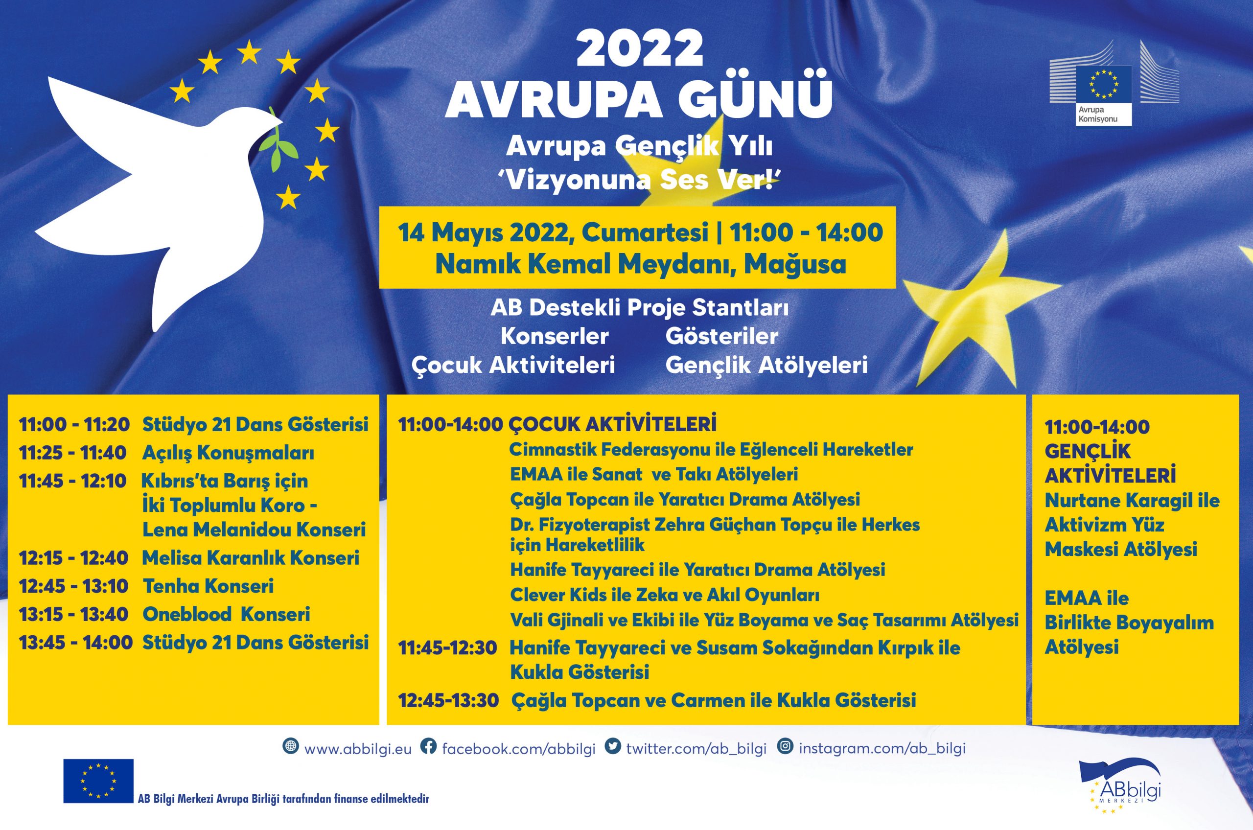 Avrupa Günü dolayısıyla yarın Gazimağusa Namık Kemal Meydanı’nda etkinlik düzenlenecek