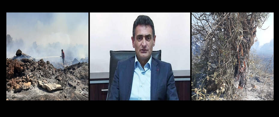 Bakan Oğuz:450 dönümlük bir alan yandı, ekipler gece boyunca bölgede olacak