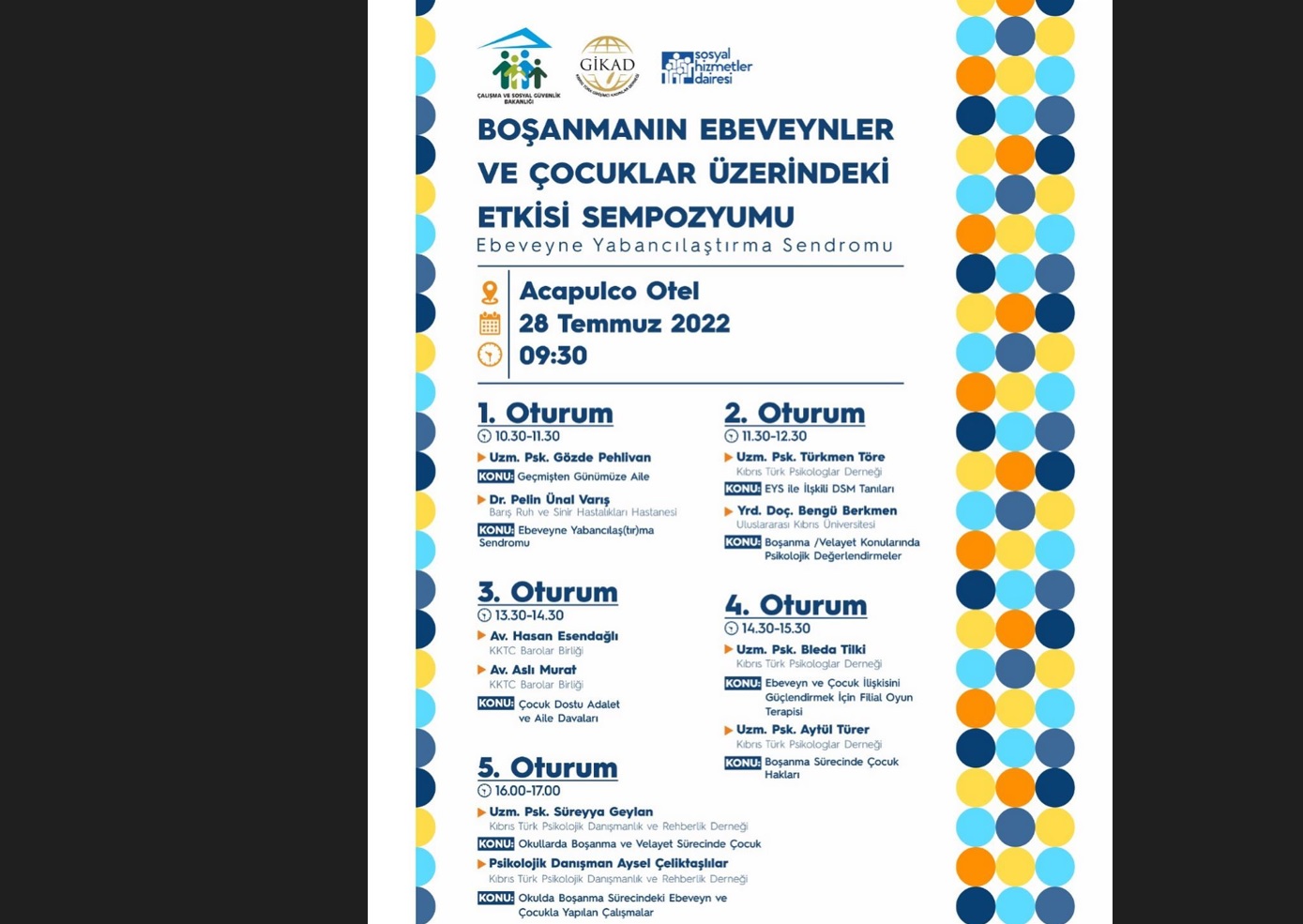 ‘Boşanmanın Ebeveynler ve  Çocuklar Üzerindeki Etkisi’ konulu sempozyum düzenleniyor