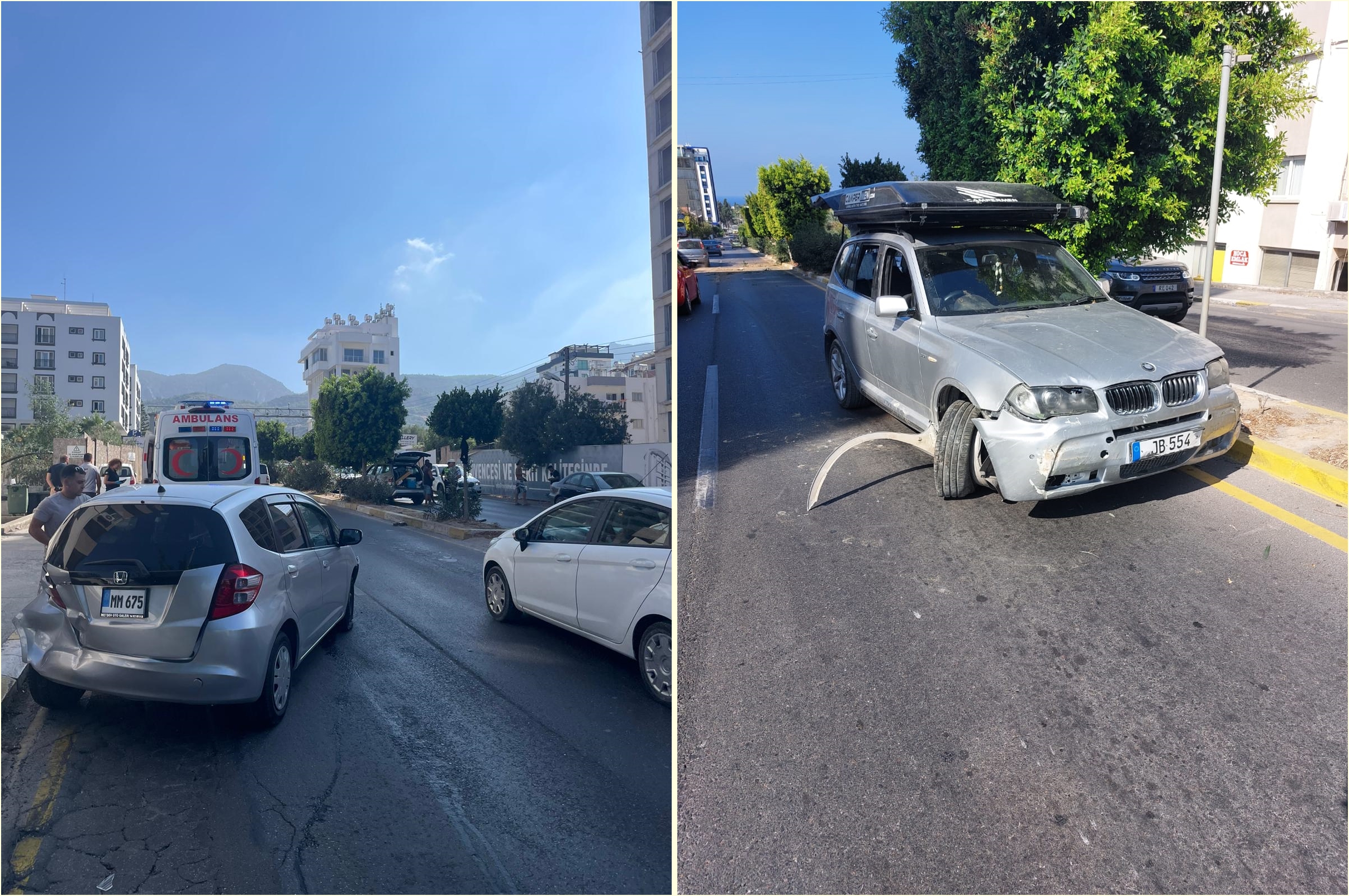 Girne’de trafik kazası..Bir kişi yaralandı