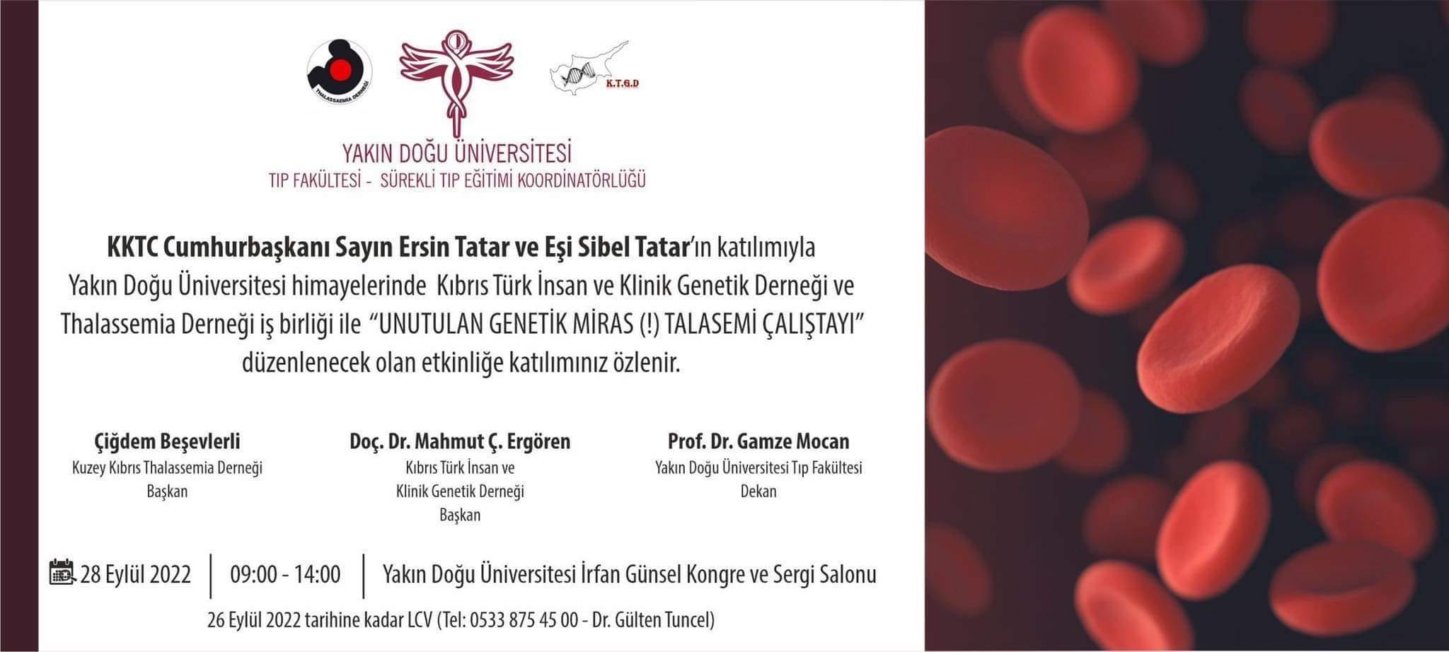 “Unutulan Genetik Miras Talasemi” çalıştayı yapılacak