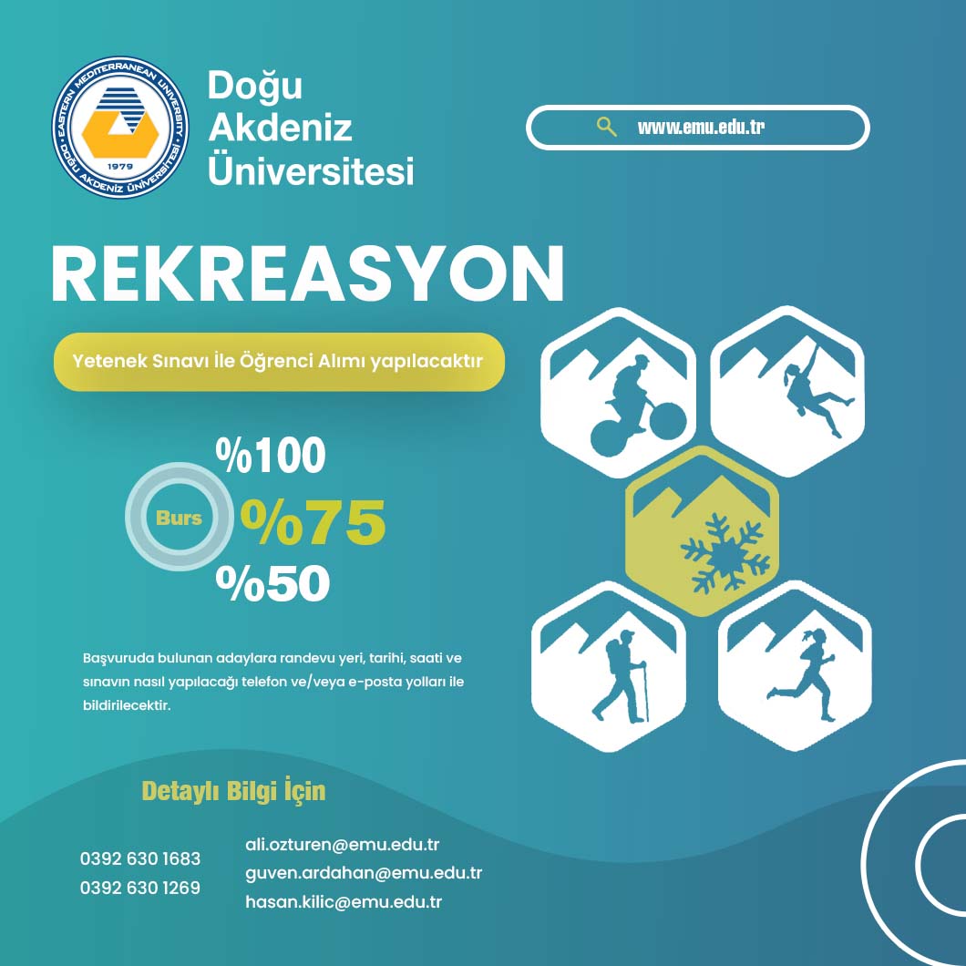 DAÜ rekreasyon lisans programına yetenek sınavı ile öğrenci alacak