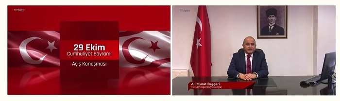 29 Ekim Cumhuriyet Bayramı kutlamaları Türkiye’nin Lefkoşa Büyükelçisi Ali Murat Başçeri’nin BRT’den yaptığı konuşmayla başladı…