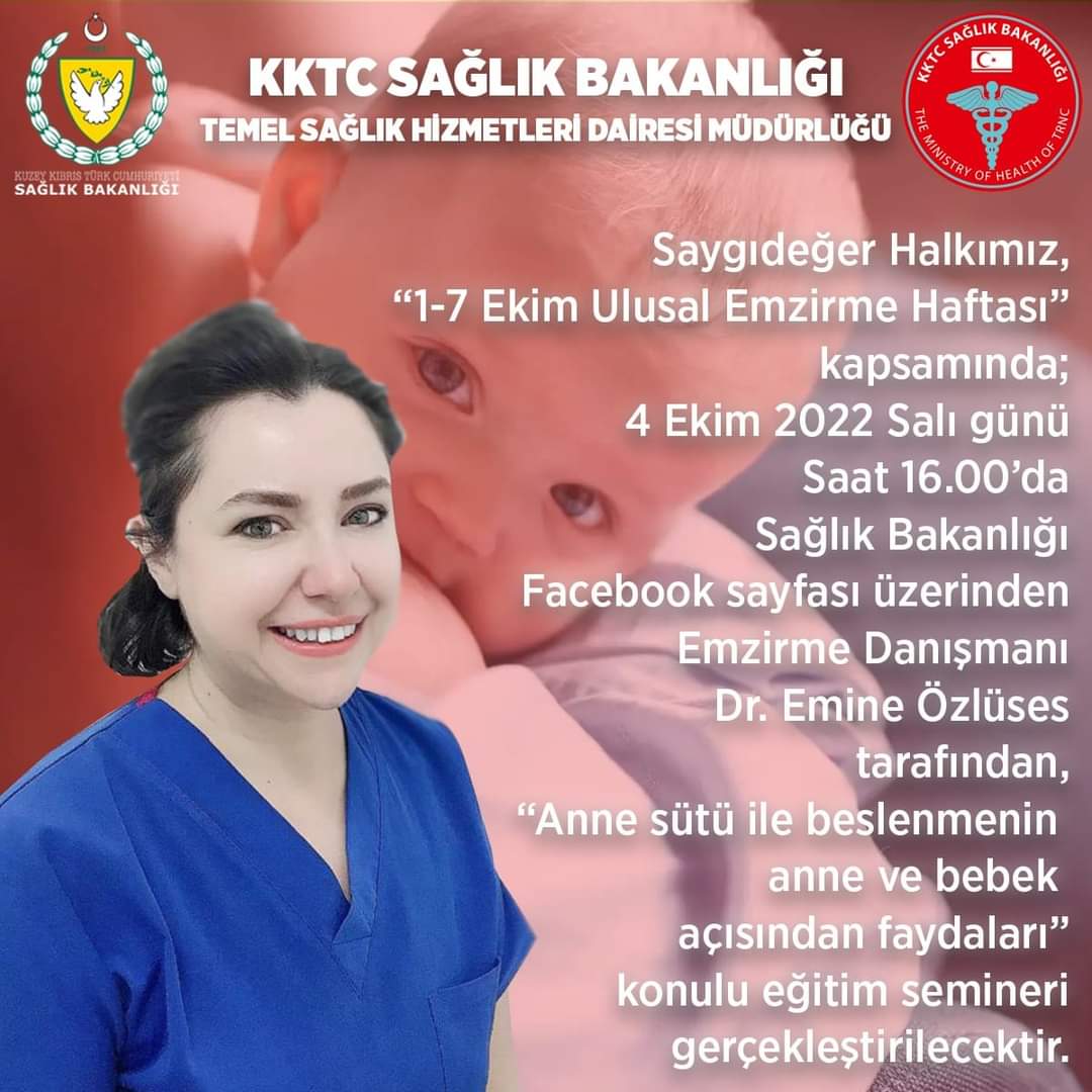 1-7 Ekim Emzirme Haftası… Bugün saat 16.00’da bakanlığın Facebook sayfasından seminer verilecek