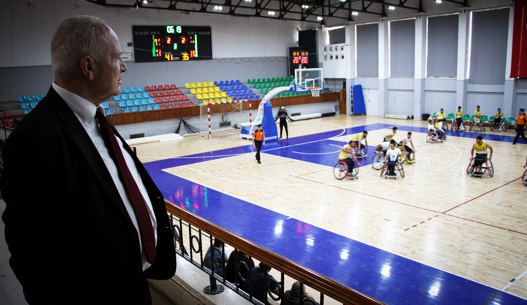 Töre, Vakıflar Tekerlekli Sandalye Basketbol Takımı maçını izledi