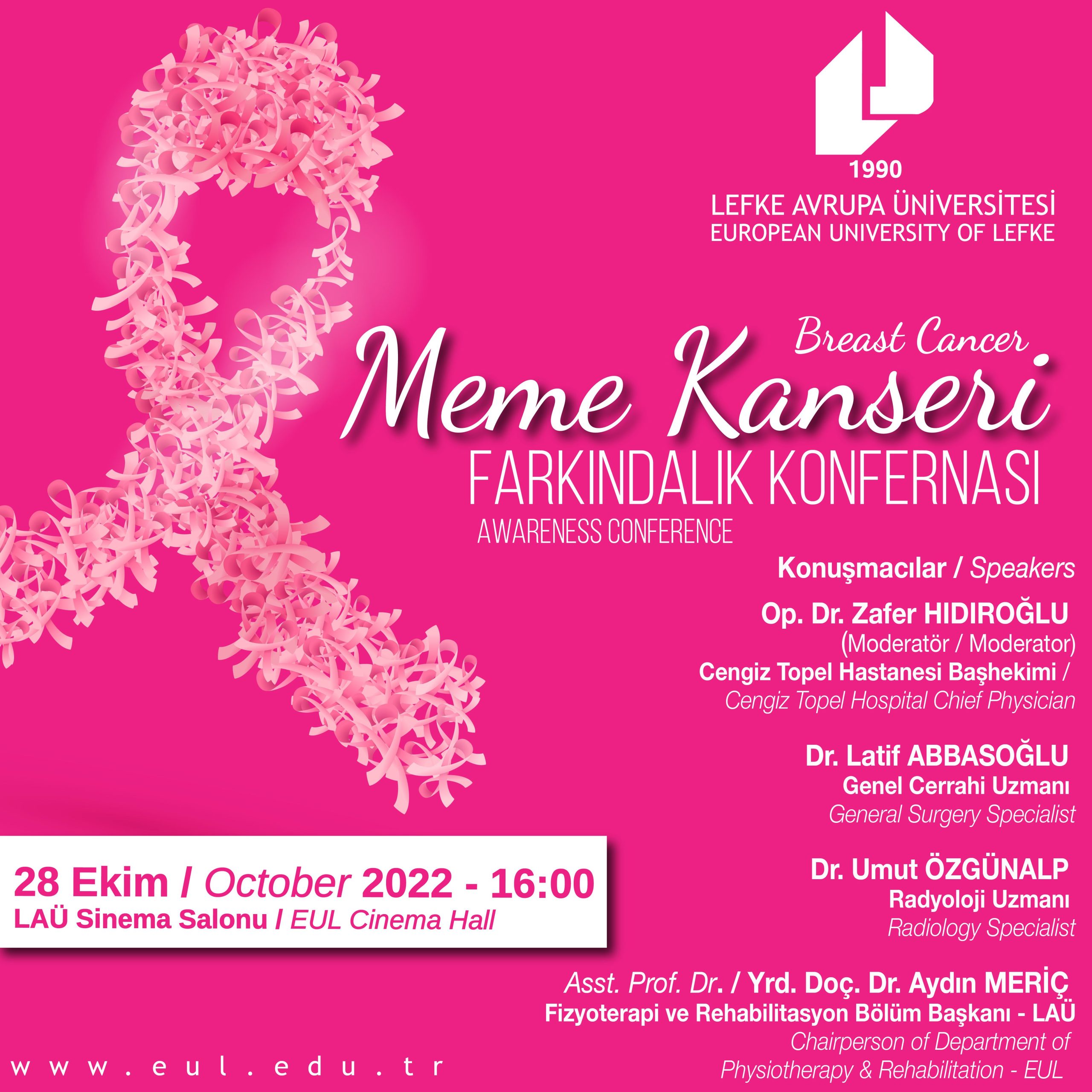 LAÜ ev sahipliğinde cuma günü meme kanseri farkındalık konferansı düzenleniyor
