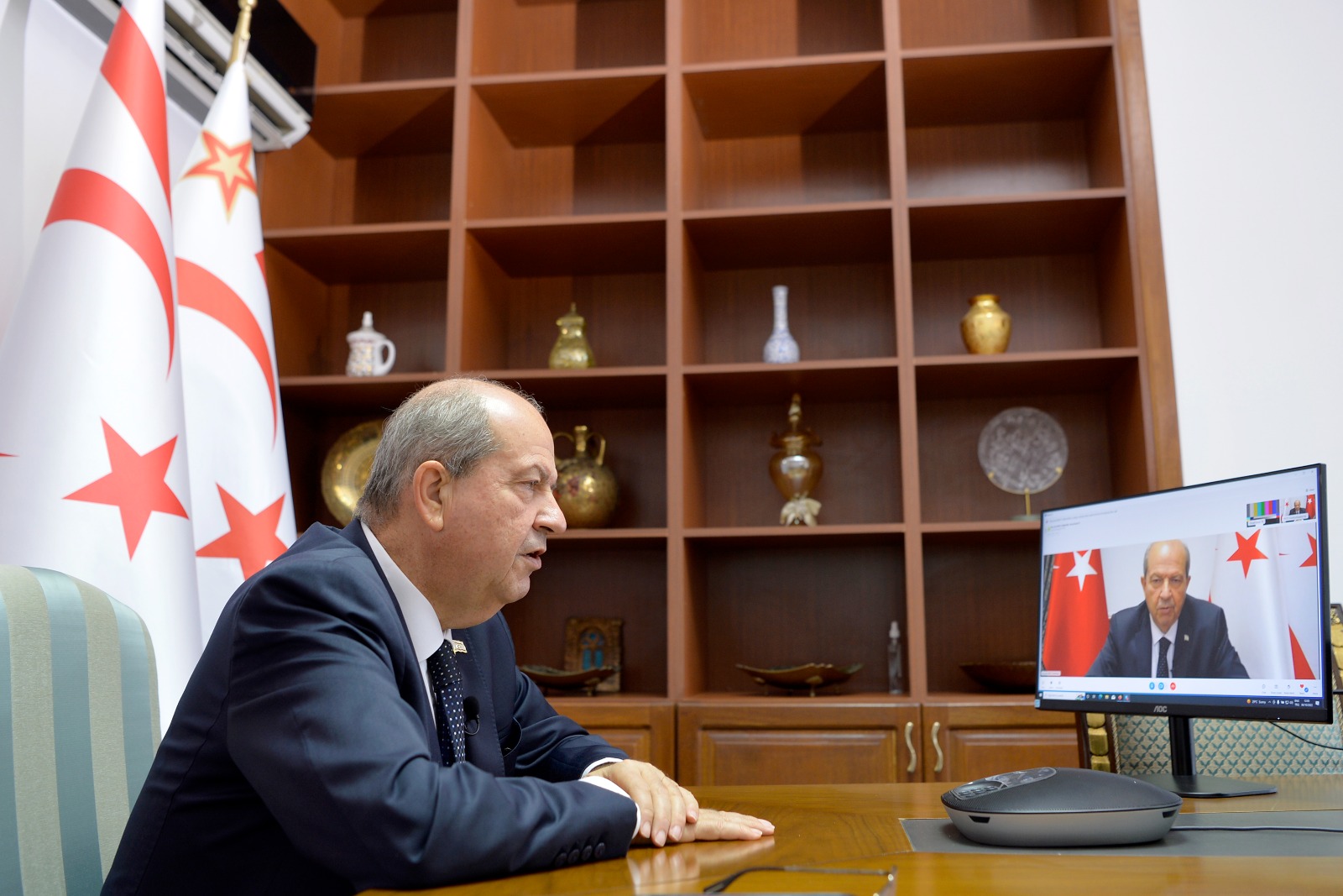 Cumhurbaşkanı Tatar: Bizim federasyon konuşup Kıbrıslı Rumlarla ortak olmayı, Türk askerinin adadan çekilmesini ve garantörlüğünün son bulmasını kabul etmemiz mümkün değil