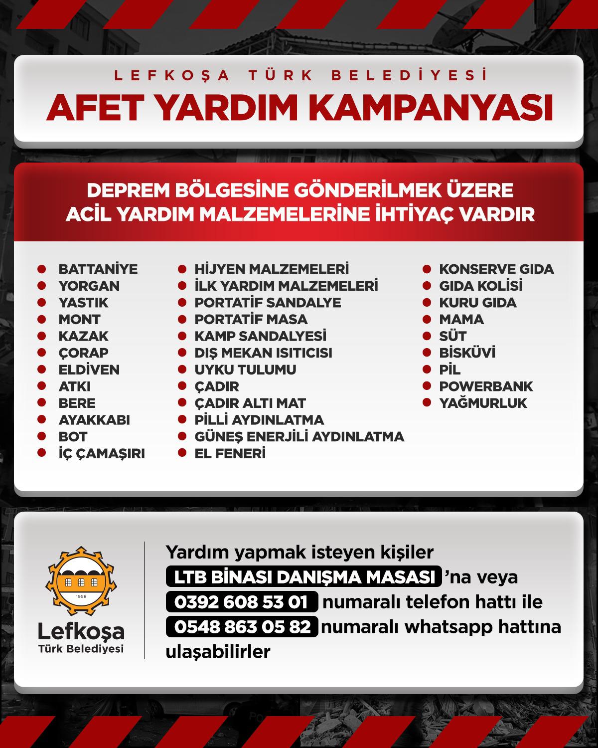 LTB, Afet Yardım Kampanyası başlattı