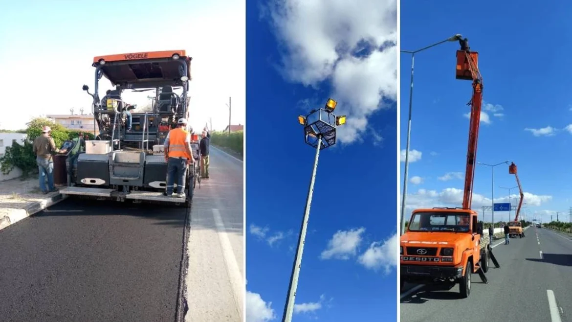 KKTC Karayolu Master Planı kapsamında 62 km’lik yol yapım 5 yol yapım çalışması yürütülüyor