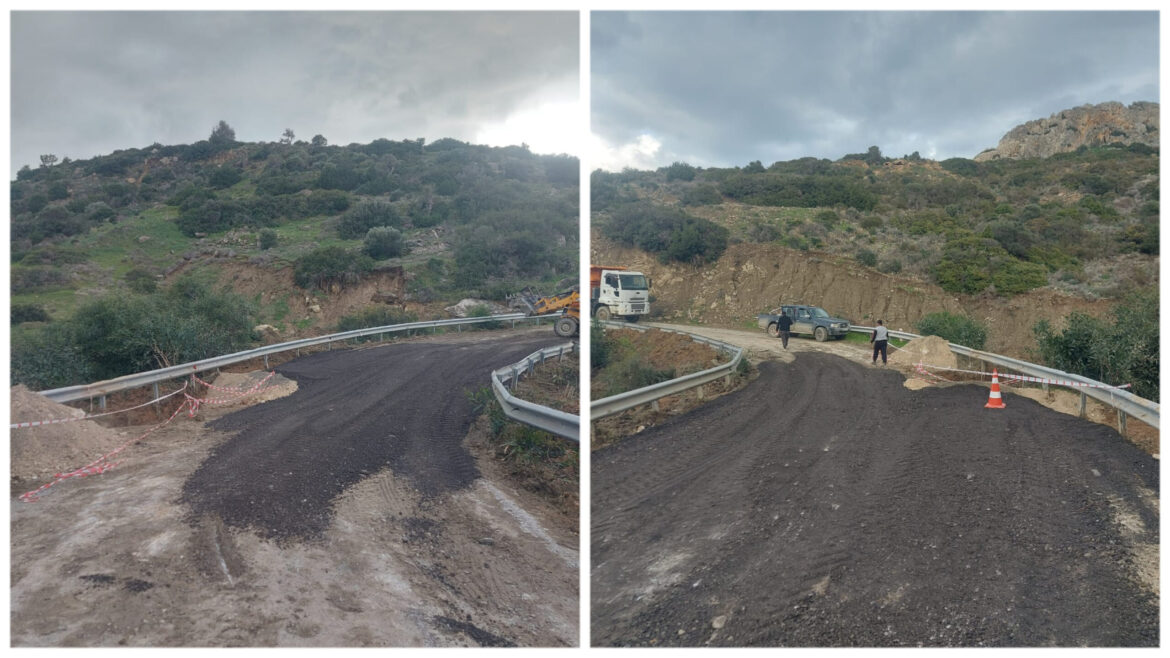 Kayalar-Sadrazamköy ana yolu yeniden trafiğe açıldı