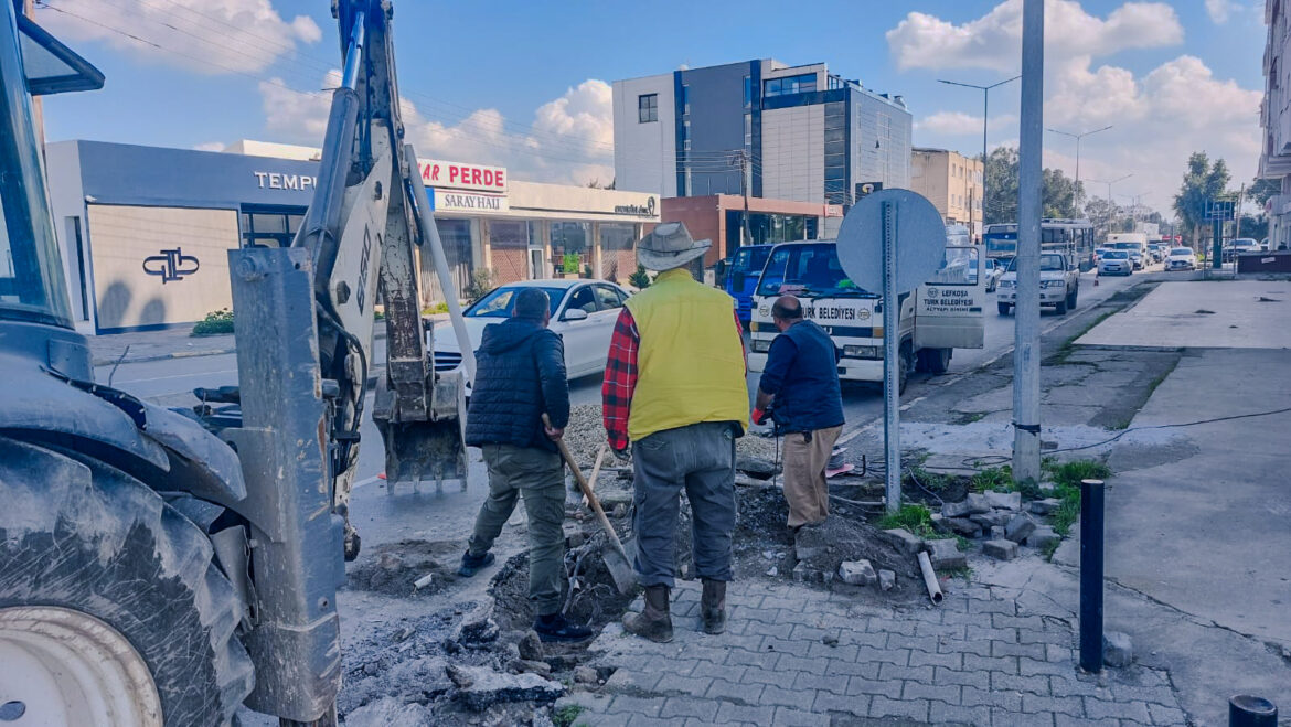 Ortaköy ışıkları hastane çemberi istikametinde trafik akışı tek şeride indirildi