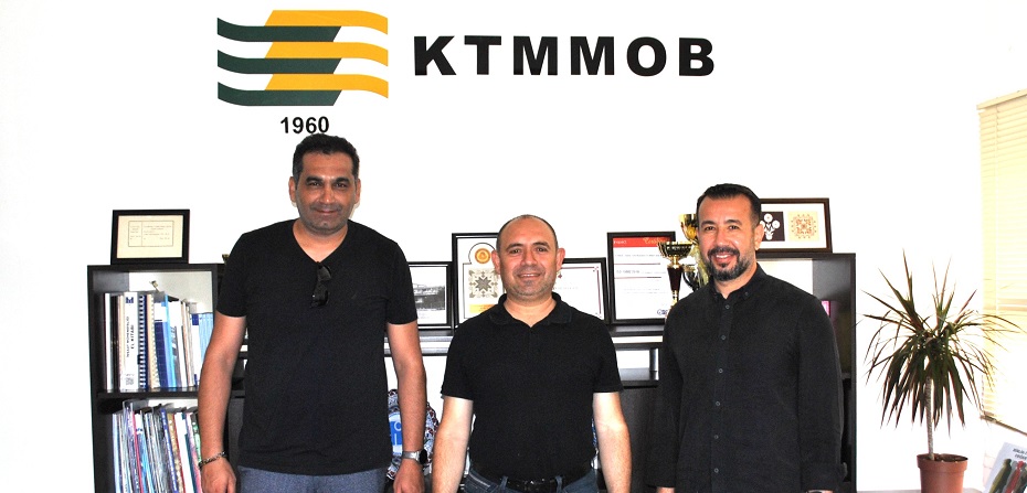 KTMMOB Genel Başkanı Aysal, TMMOB İMO Adana Şube önceki başkanı Kaya ve önceki YK Üyesi Engin ile görüştü