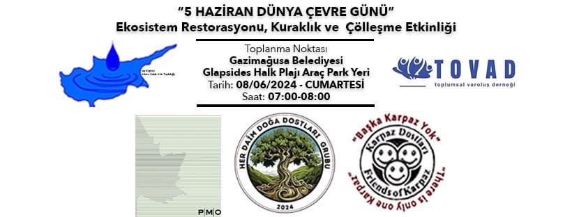 Gazimağusa Belediyesi Halk Plajı’nda yarın dere, kumul ve ormanların restorasyonu hakkında etkinlik düzenleniyor