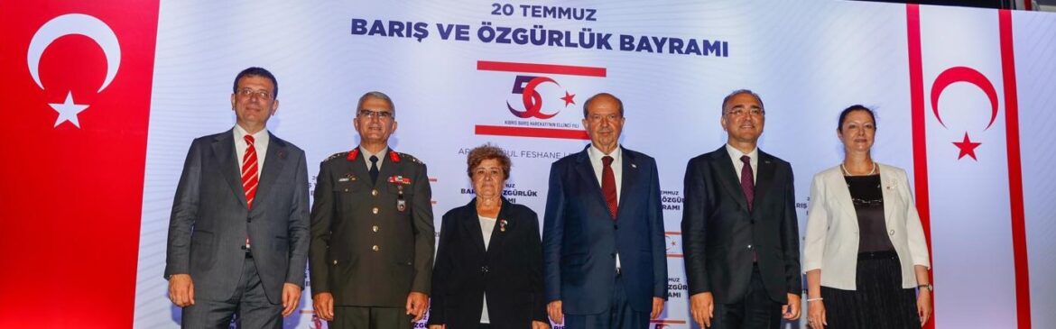 Barış Harekatı’nın 50. yılı dolayısıyla İstanbul’da resepsiyon düzenlendi…Resepsiyon’a Cumhurbaşkanı Ersin Tatar ve eşi Sibel Tatar da katıldı