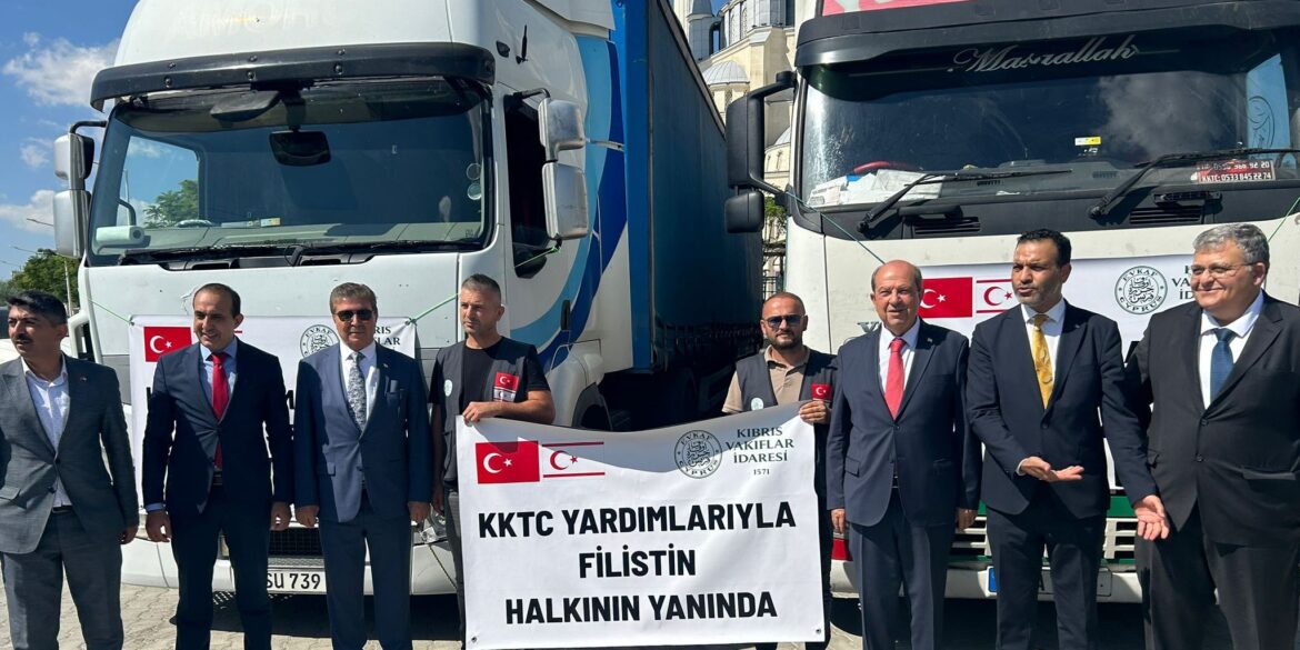 KKTC’den Gazze’ye insani yardım taşıyan 2 tır gönderildi