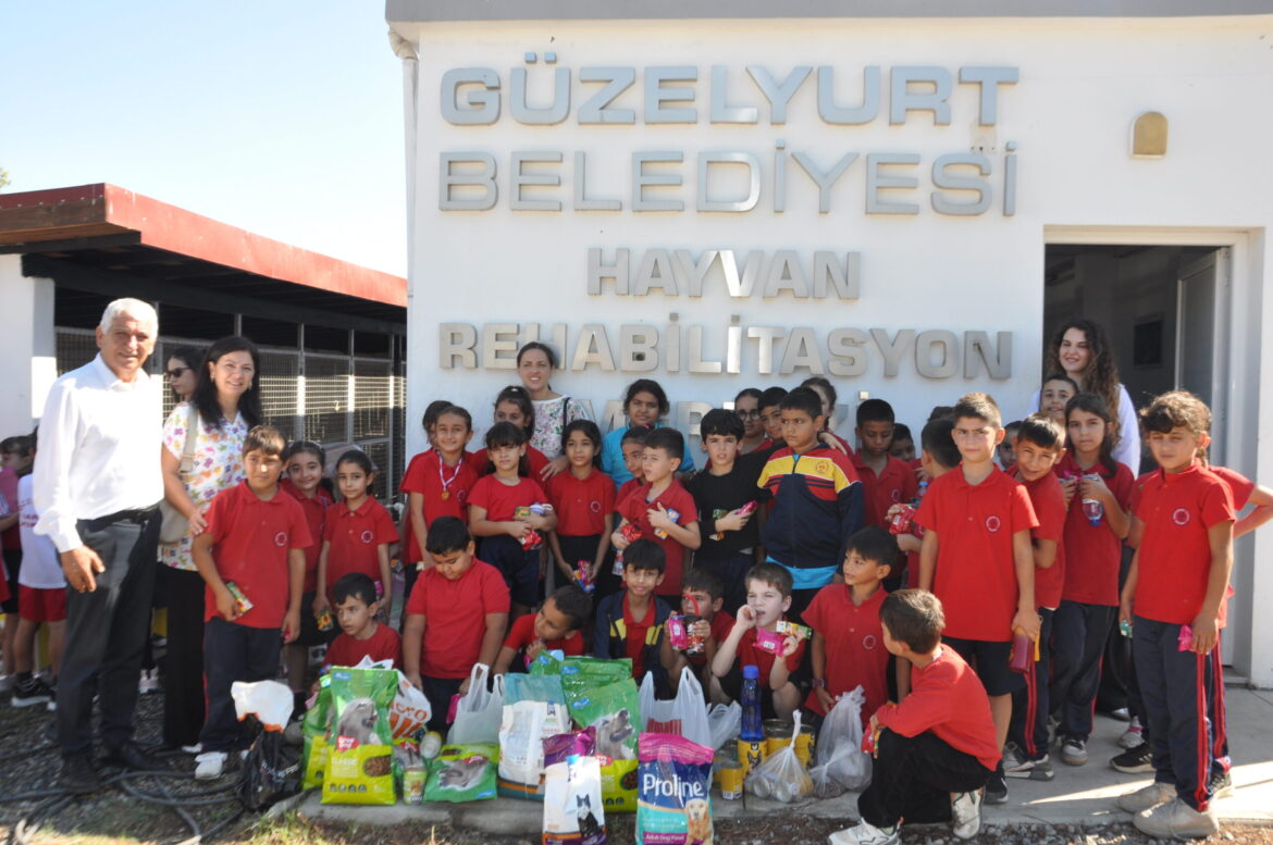 Fikri Karayel ve Barış İlkokulu öğrencileri Güzelyurt Belediyesi Hayvan Rehabilitasyon Merkezi’ni ziyaret etti