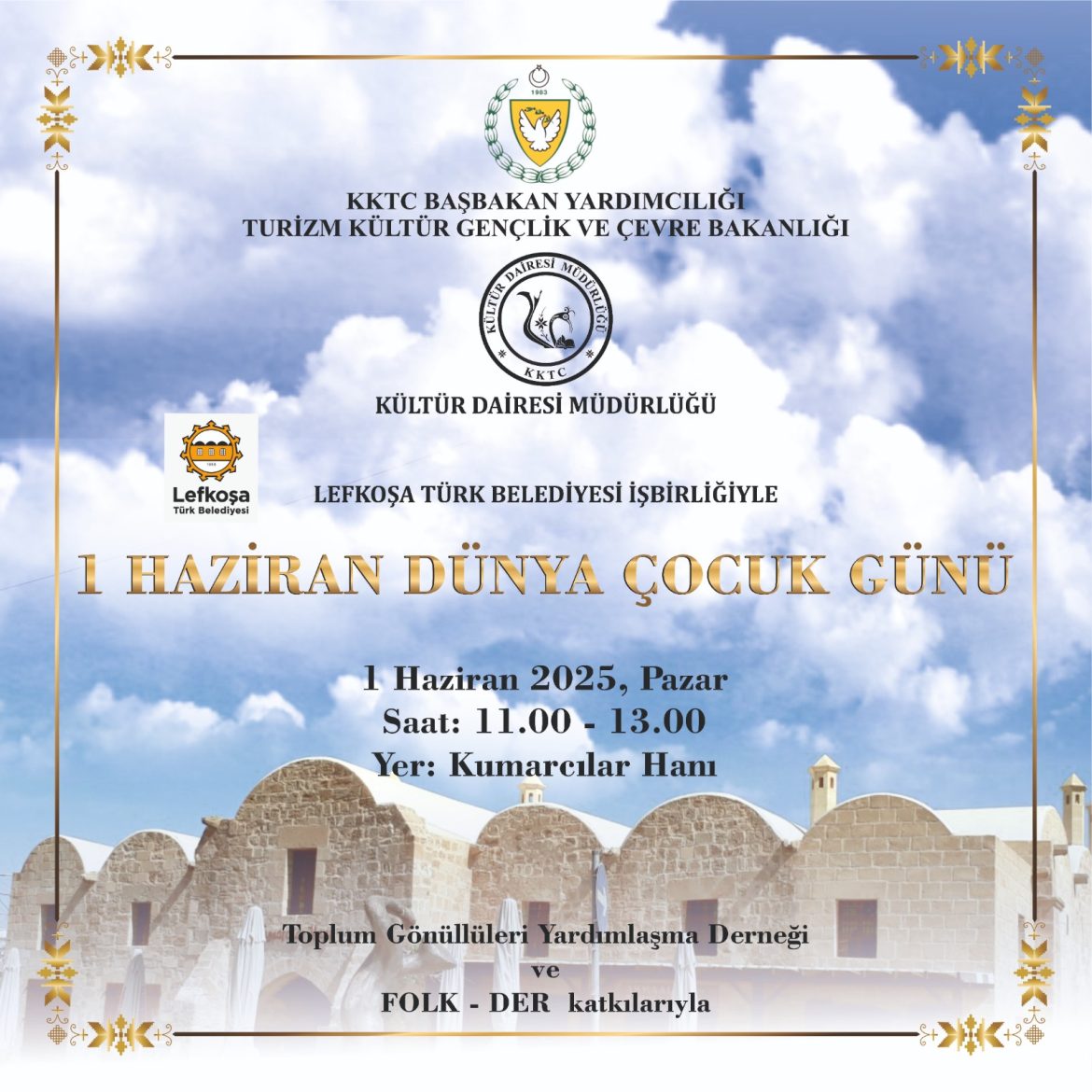 Kültür Dairesi Lefkoşa’da 1 Haziran Dünya Çocuk Günü etkinliği düzenliyor