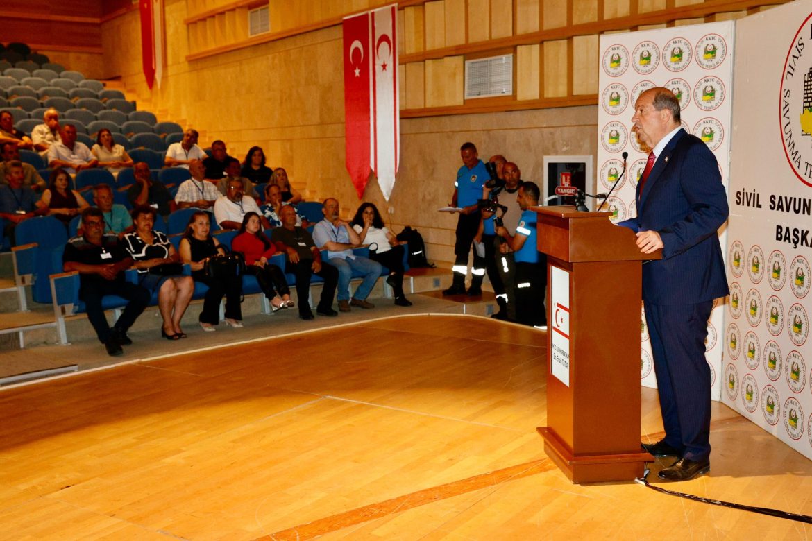 Cumhurbaşkanı Tatar, Güzelyurt’ta Sivil Savunma Teşkilatı’nın terhis törenine katıldı