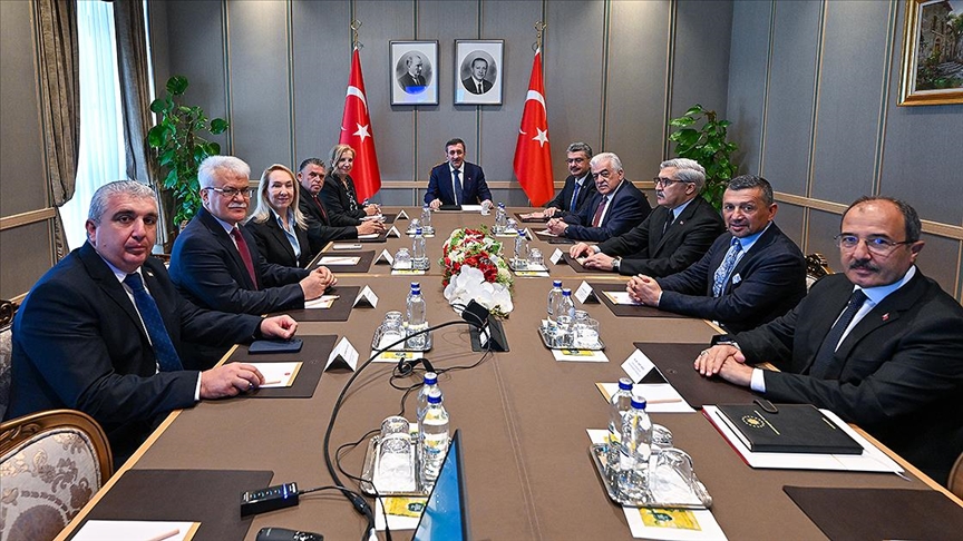 Parlamentolar Arası KKTC-Türkiye Dostluk Grubu heyeti TC Cumhurbaşkanı Yardımcısı Yılmaz tarafından kabul edildi